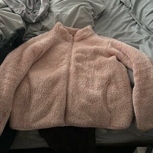 Baby pink fluffy turtleneck sweater